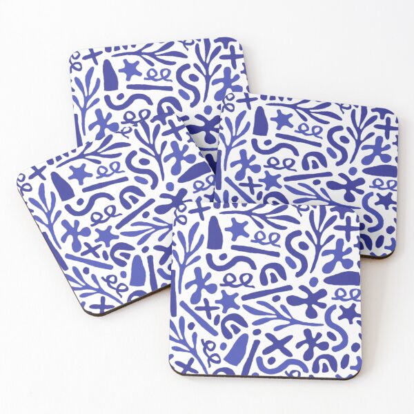 Item preview, Blue abstract pattern with different shapes designed and sold by TeePassion.