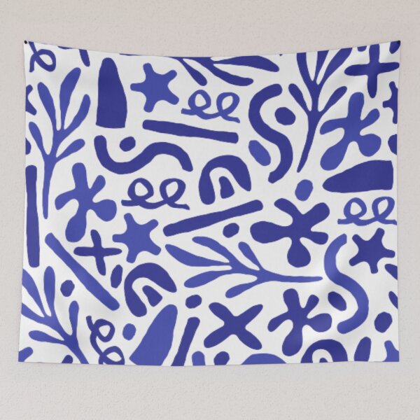 Item preview, Blue abstract pattern with different shapes designed and sold by TeePassion.