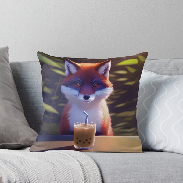 Item preview, Fox with boba bubble tea designed and sold by akwl-design.
