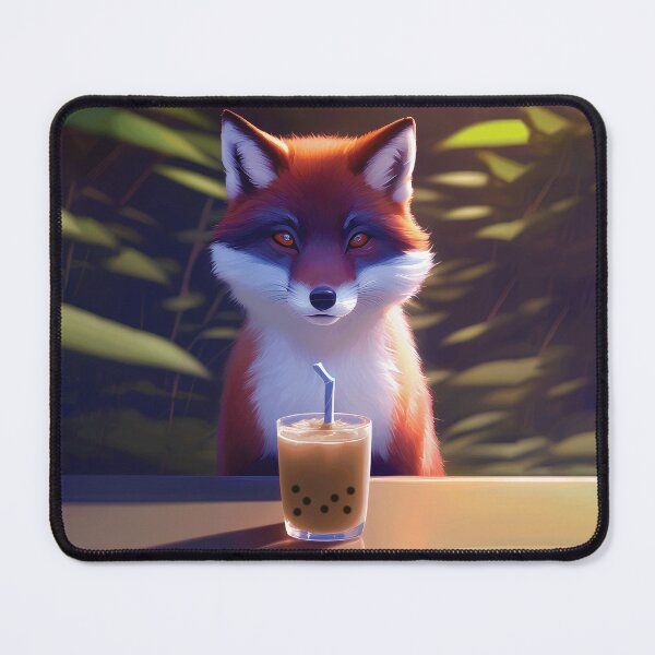 Item preview, Fox with boba bubble tea designed and sold by akwl-design.