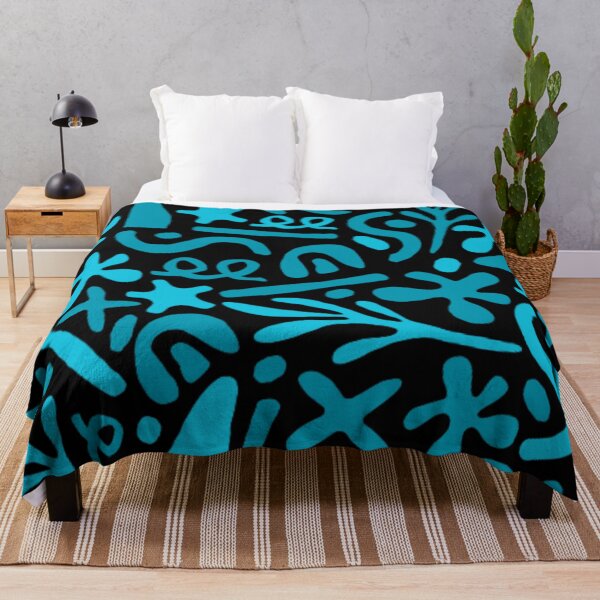 Item preview, Blue abstract pattern with different shapes with black background designed and sold by TeePassion.