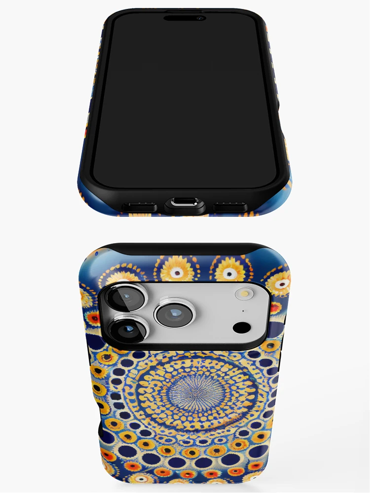 Thumbnail 3 of 4, iPhone Case, Basic Dynamic Circular Country Pattern Digital Painting designed and sold by CodeAndColors.