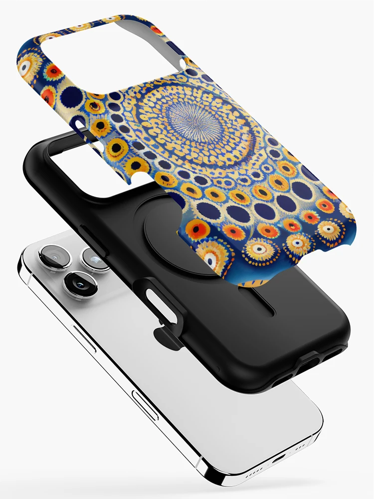 Thumbnail 2 of 4, iPhone Case, Basic Dynamic Circular Country Pattern Digital Painting designed and sold by CodeAndColors.