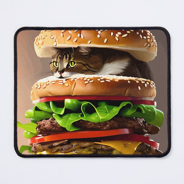 Item preview, Cute Cat Sandwiched Between Giant Burgers designed and sold by ArtisticAllure1.