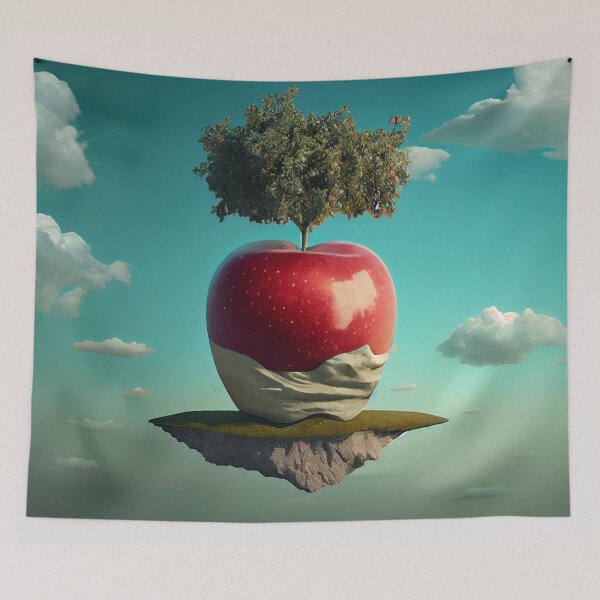 Item preview, A Mop in the Sky An Apple Scene Digital Painting designed and sold by CodeAndColors.