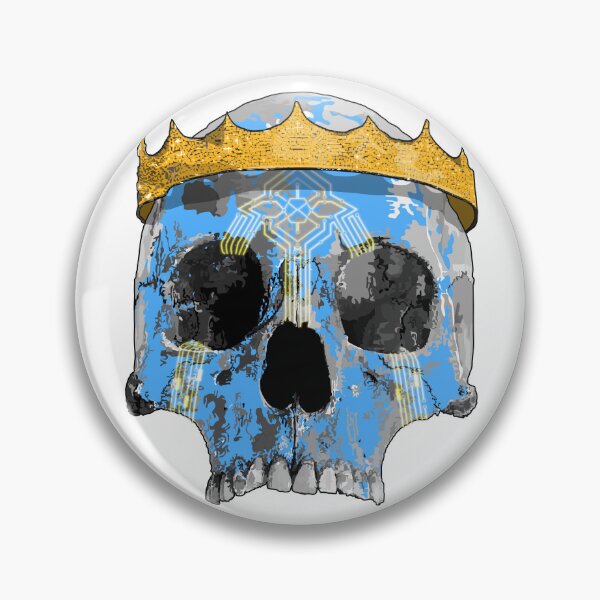 Item preview, Sky blue skull with crown and warpaint  designed and sold by m-yoga-store.