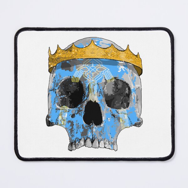 Item preview, Sky blue skull with crown and warpaint  designed and sold by m-yoga-store.