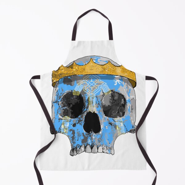 Item preview, Sky blue skull with crown and warpaint  designed and sold by m-yoga-store.