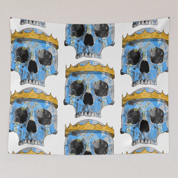 Item preview, Sky blue skull with crown and warpaint  designed and sold by m-yoga-store.
