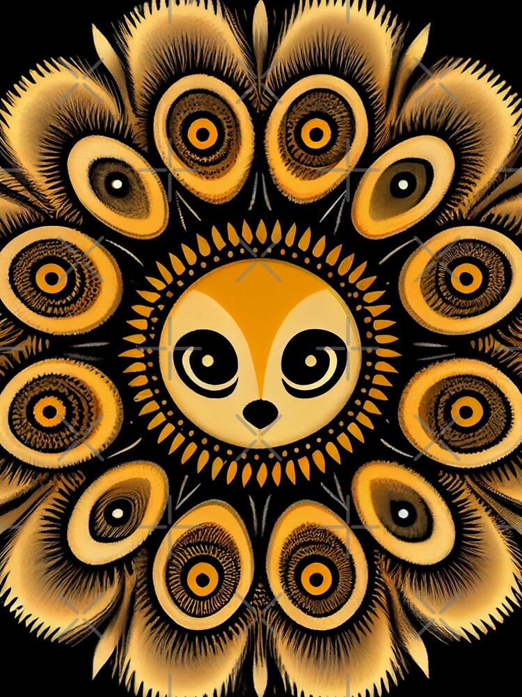 Aperçu 5 sur 5. Robe trapèze avec l'œuvre Circular Cute Furry Art Deco Pattern Digital Painting créée et vendue par CodeAndColors.
