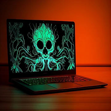Vorschaubild zum Design Tremble in Mellow Laptop Glow Digital Painting von CodeAndColors