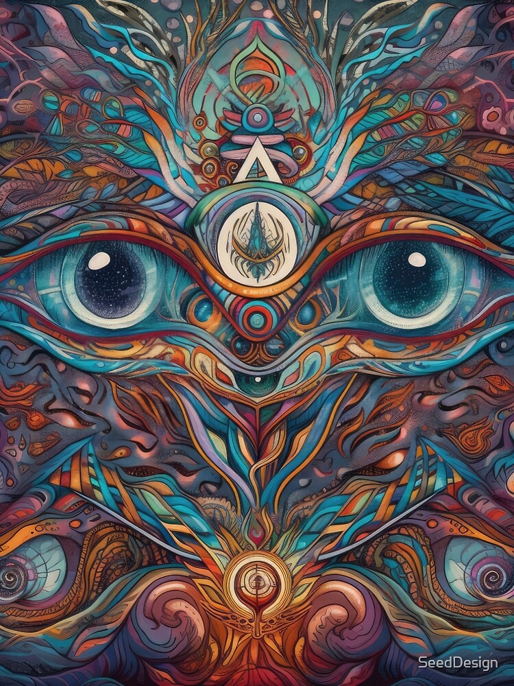 Aperçu 5 sur 5. Robe trapèze avec l'œuvre Third Eye créée et vendue par SeedDesign.