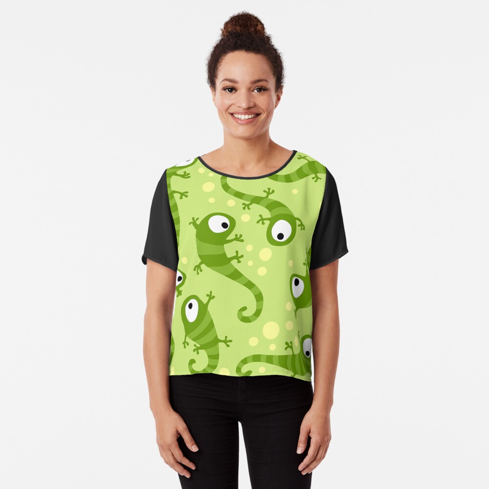 Crazy Gecko Green Chiffon Top