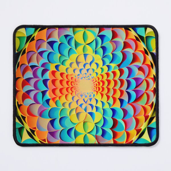 Item preview, Circular Rainbow Intense Triangular Hollywood Regency Pattern Digital Painting designed and sold by CodeAndColors.