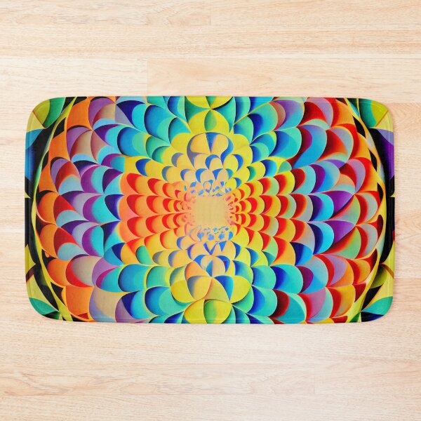 Artikelvorschau, Circular Rainbow Intense Triangular Hollywood Regency Pattern Digital Painting entworfen und verkauft von CodeAndColors.