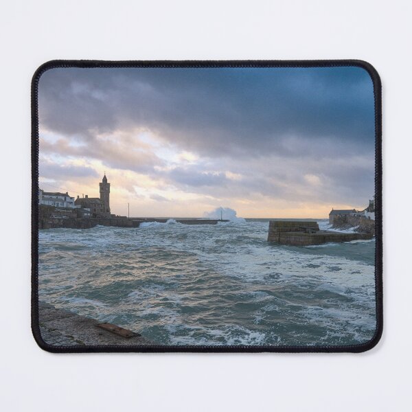 Item preview, Porthleven Cornwall ship inn, stormy sea designed and sold by kathleenjean.