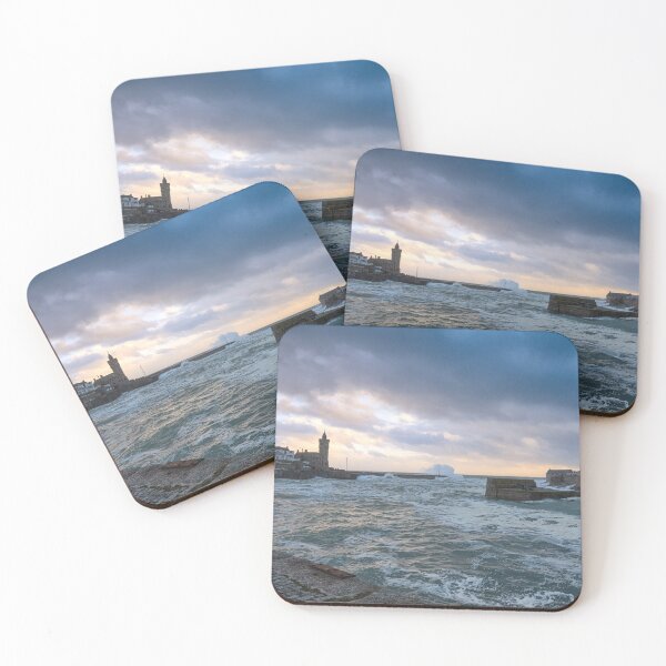 Item preview, Porthleven Cornwall ship inn, stormy sea designed and sold by kathleenjean.