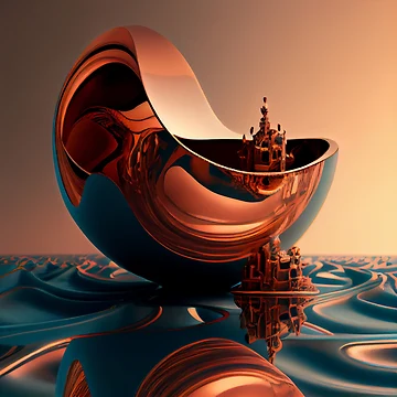 Vorschaubild zum Design Copper in a Tranquil Nutshell Digital Painting von CodeAndColors