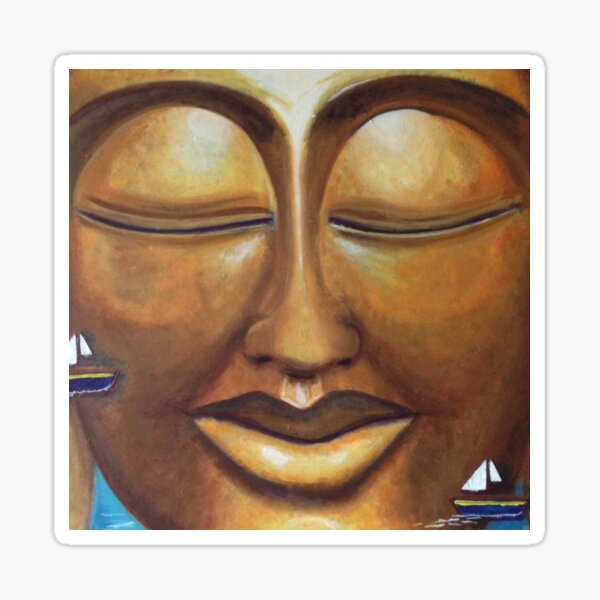 Let your mind go like boats on a river Sticker