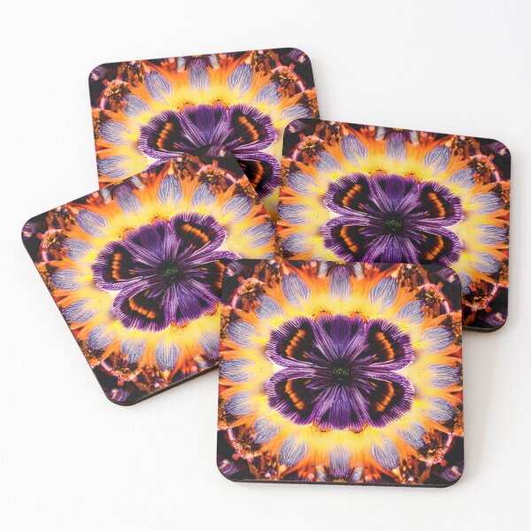 Item preview, floral Kaleidoscope art design orange purple designed and sold by TopmostPhotos.