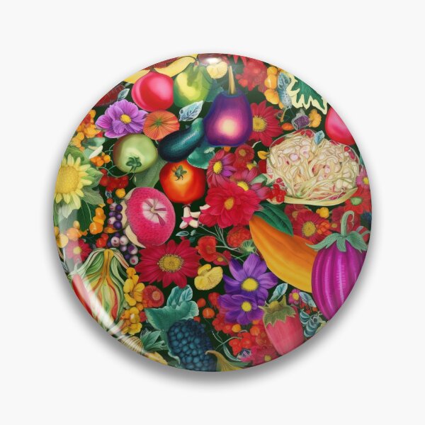Item preview, Garden produce - fruits, vegetables, flowers colorful vibrant summer pattern designed and sold by avataraustin.