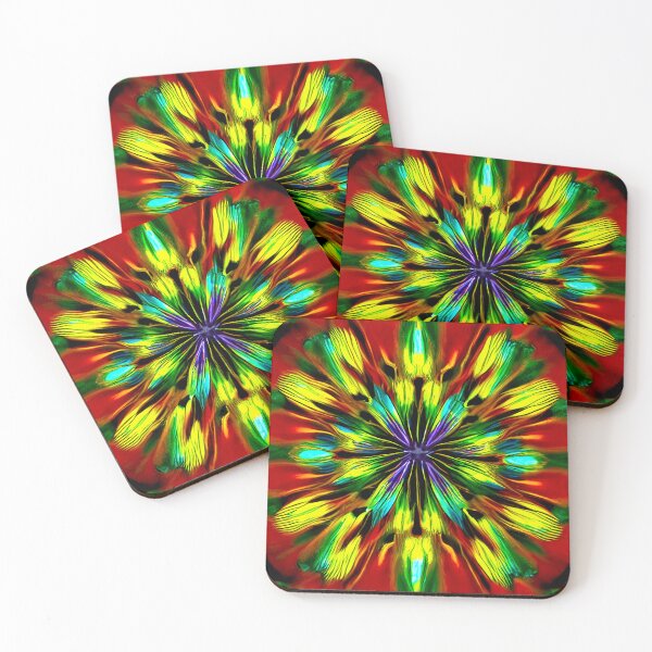 Item preview, floral Kaleidoscope art design red green designed and sold by TopmostPhotos.