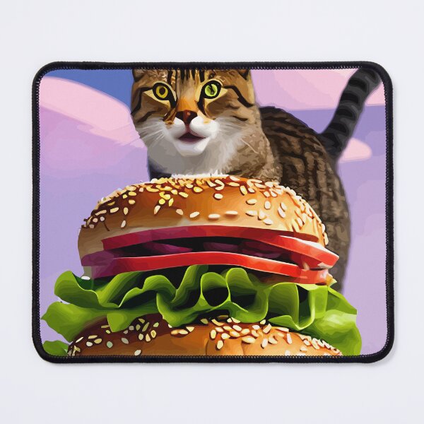 Item preview, The Cat and its Giant Burger designed and sold by ArtisticAllure1.