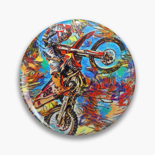 Item preview, Modern Art: Motocross rider performing a stunt jump in an extreme maneuver during a race in a regional championship designed and sold by EduNewton.