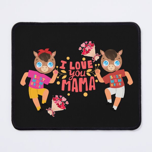 Item preview, Celebrate the Best Mom with a Fun and Unique Twist: Horse-Head T-Shirts with "I Love You Mom" Message designed and sold by Wang Yu sheng.