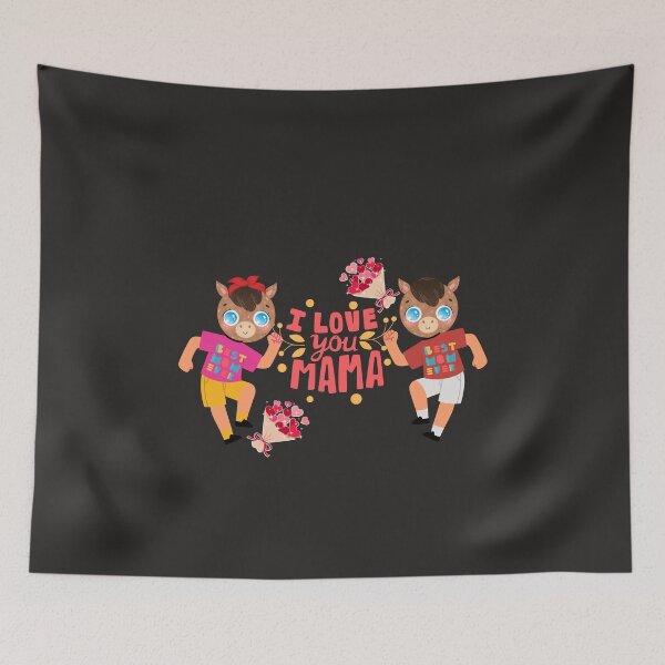 Item preview, Celebrate the Best Mom with a Fun and Unique Twist: Horse-Head T-Shirts with "I Love You Mom" Message designed and sold by Wang Yu  sheng.