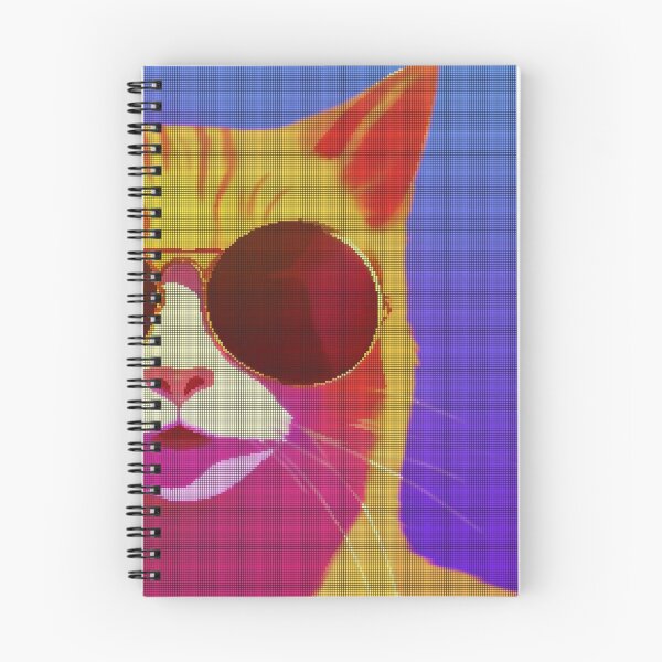 Item preview, Colorful Abstract Cat Wearing Sunglasses 8-bit Pixel Art designed and sold by PixelDripped.
