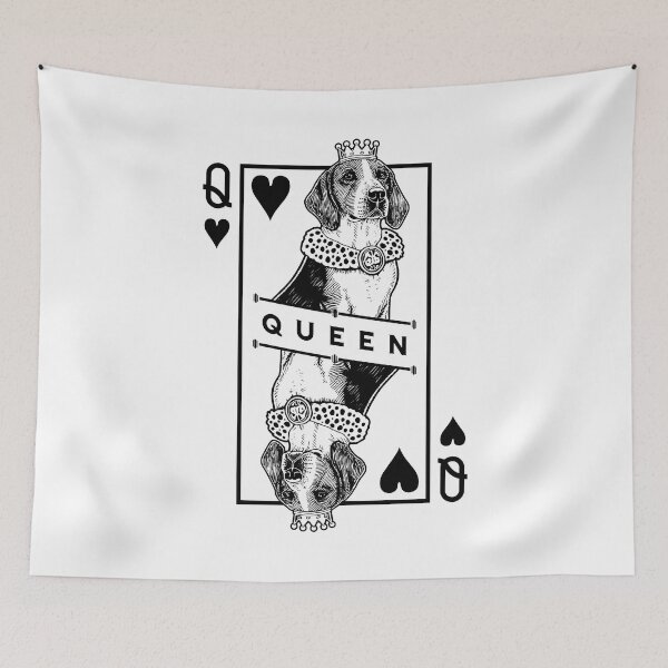 Item preview, English Foxhound Queen Of Hearts Funny Dog Lover Pop Art designed and sold by GrandeDuc.