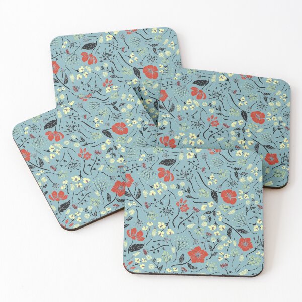 Item preview, Blue, Orange & White Floral/Botanical Print designed and sold by somecallmebeth.