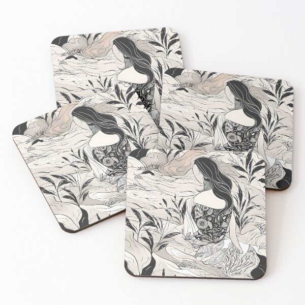 Item preview, Seamless Pattern, Woman, Black and white illustration designed and sold by Posterdom.