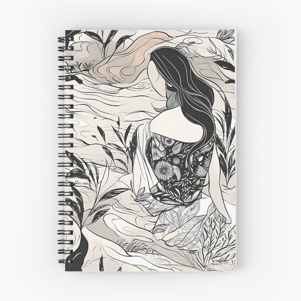 Item preview, Seamless Pattern, Woman, Black and white illustration designed and sold by Posterdom.