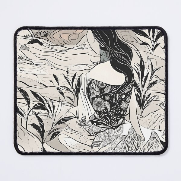 Item preview, Seamless Pattern, Woman, Black and white illustration designed and sold by Posterdom.