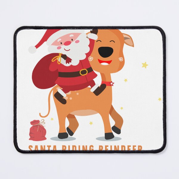 Item preview, santa riding a reindeer, gift for holidays designed and sold by sandra-merch.