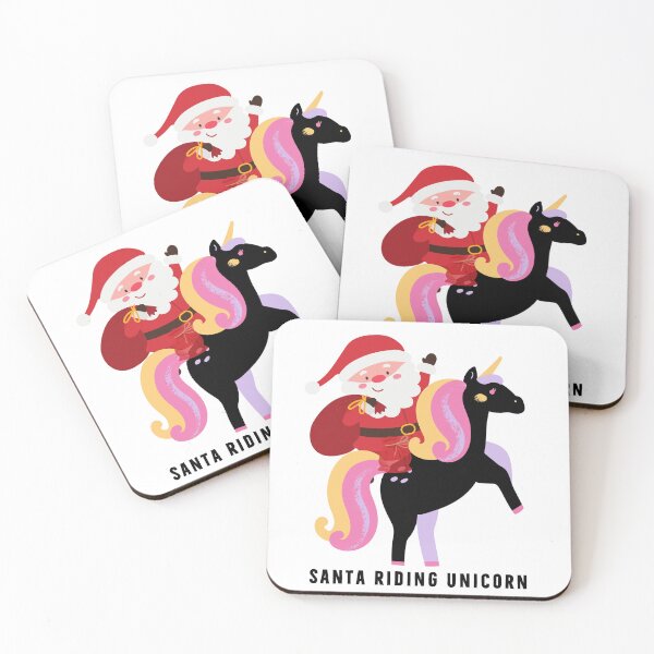 Item preview, Santa Riding a Black Unicorn 2024 designed and sold by sandra-merch.