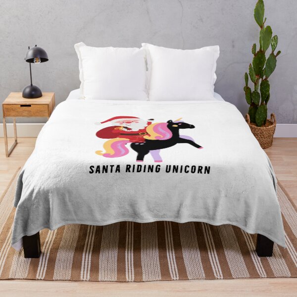 Item preview, Santa Riding a Black Unicorn 2024 designed and sold by sandra-merch.