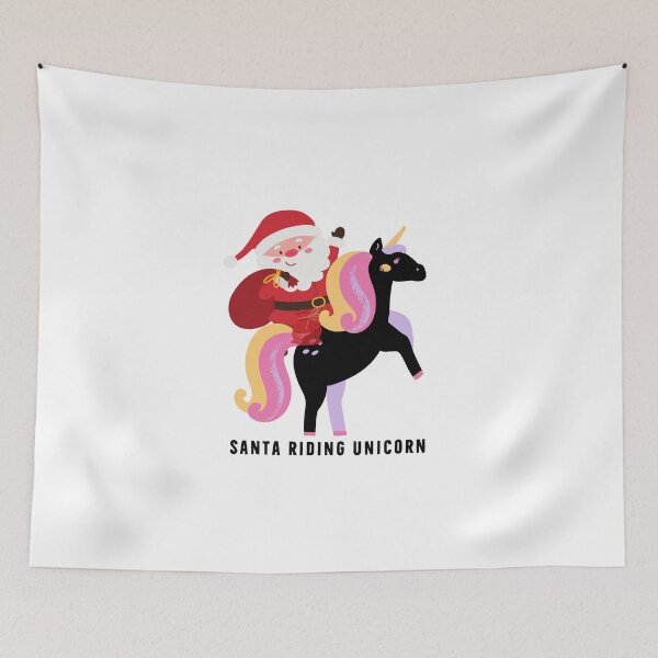 Item preview, Santa Riding a Black Unicorn 2024 designed and sold by sandra-merch.
