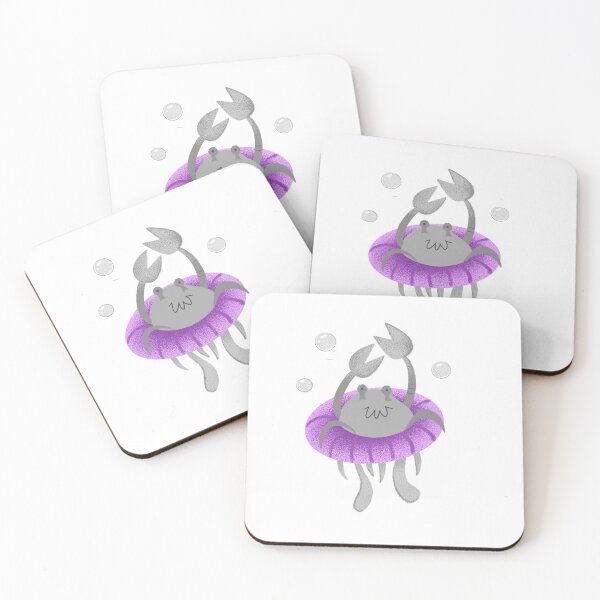 Item preview, Ocean floatie Crab in a purple ring designed and sold by cheekyfoxart.