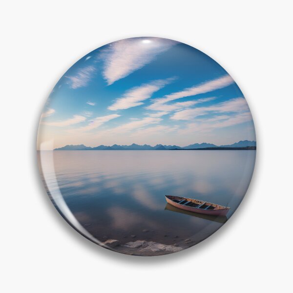 Item preview, A Minimalist Landscape With A Single Boat Sailing On A Calm Sea Ai Generated Art designed and sold by AiGens.