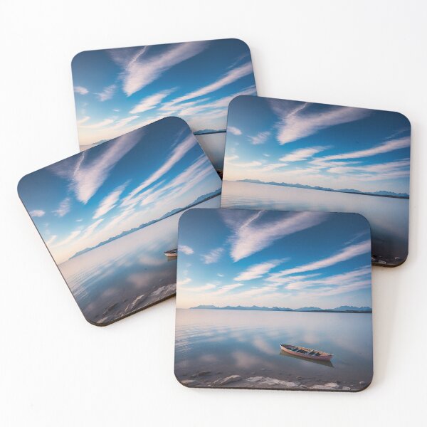 Item preview, A Minimalist Landscape With A Single Boat Sailing On A Calm Sea Ai Generated Art designed and sold by AiGens.