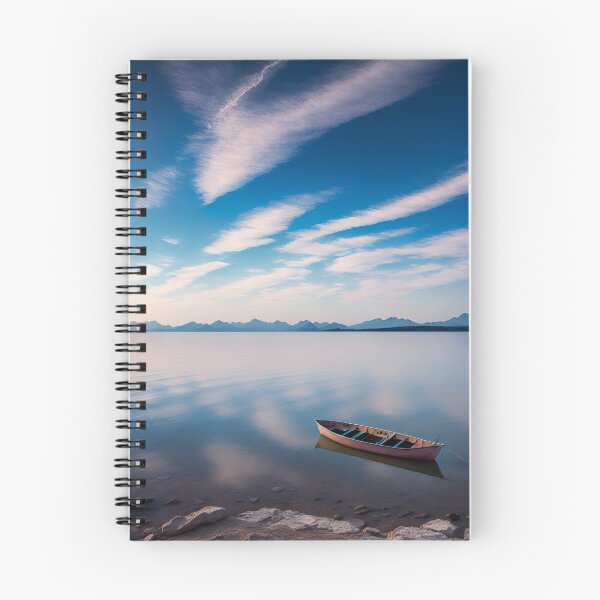 Item preview, A Minimalist Landscape With A Single Boat Sailing On A Calm Sea Ai Generated Art designed and sold by AiGens.