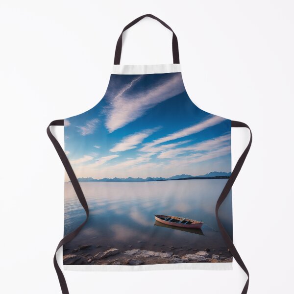 Item preview, A Minimalist Landscape With A Single Boat Sailing On A Calm Sea Ai Generated Art designed and sold by AiGens.