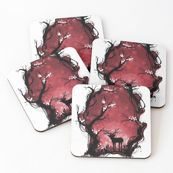 Item preview, Mystical forest forest spirits red designed and sold by ChallaDesign.