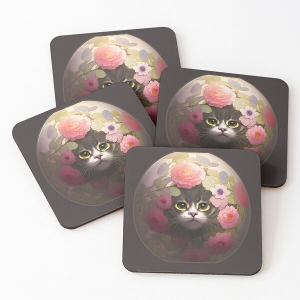 Item preview, Cat In The Egg Flowers designed and sold by fatydesignspace.