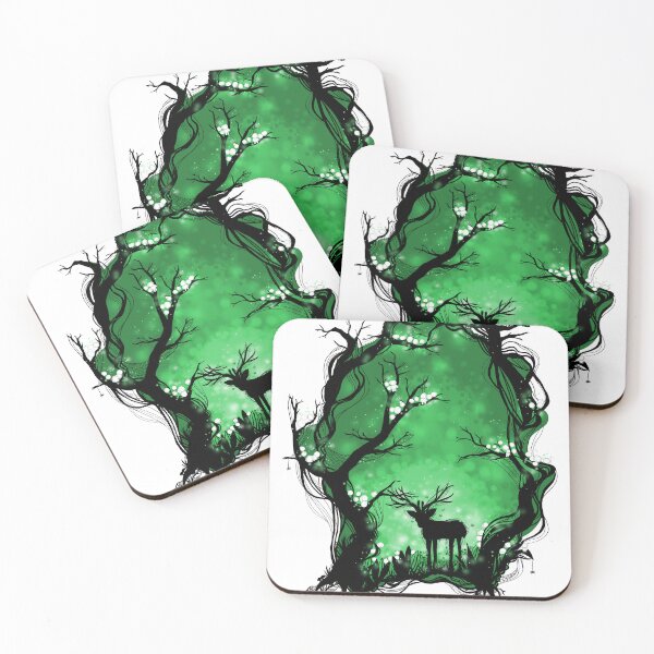 Item preview, Mystical forest forest spirits green designed and sold by ChallaDesign.