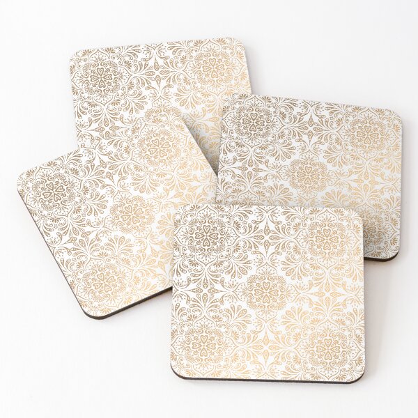Item preview, Elegant Gold Vintage Mandala Pattern On White designed and sold by Vic Torys ☆.