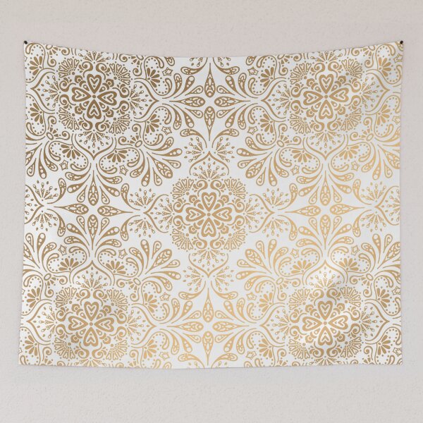 Item preview, Elegant Gold Vintage Mandala Pattern On White designed and sold by Vic Torys ☆.